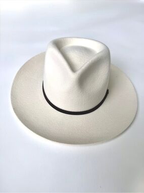 Will + Bear Cooper Bone Wide Brim Fedora Hat NWT